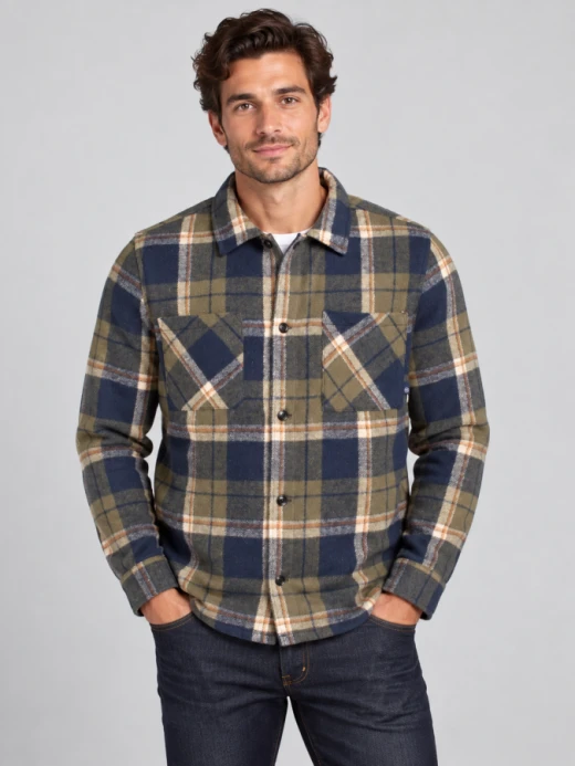 Afbeelding van KS15029 Field Check Army - Overshirt in Flanel  -  Kronstadt